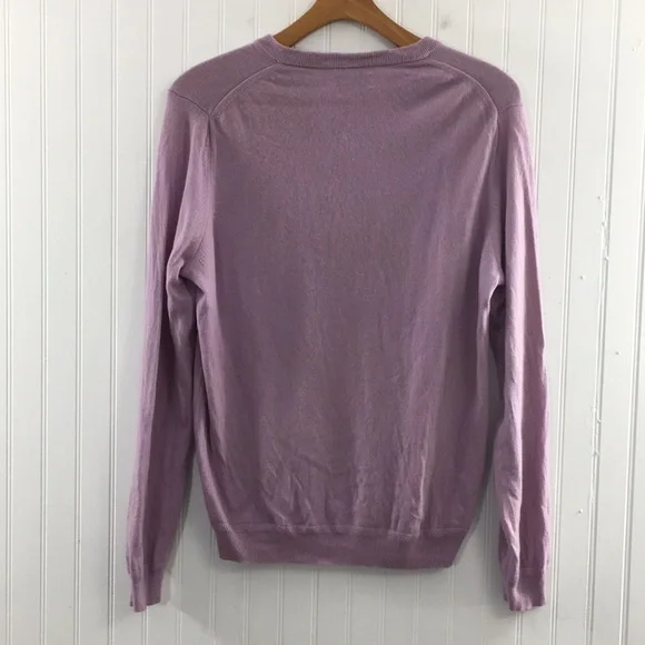 John W Nordstrom Lilac Purple Knit 100% Cashmere Sweater Mens XL V-Neck Pullover - Picture 4 of 13